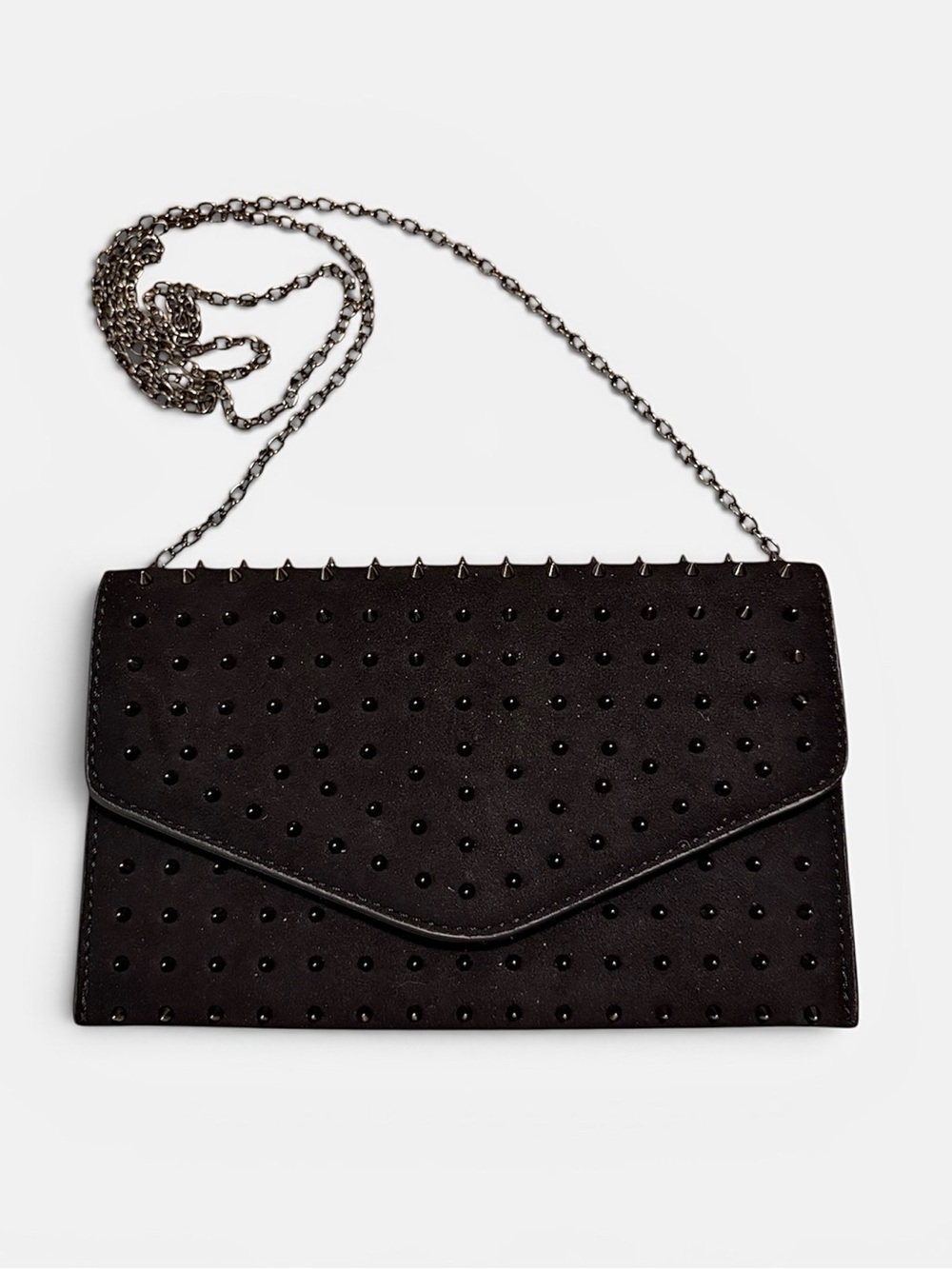 Steve Madden black studded envelope clutch/crossbody